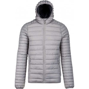 MEN'S LIGHTWEIGHT HOODED PADDED JACKET, Marl Silver (Jackets)