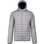 MEN'S LIGHTWEIGHT HOODED PADDED JACKET, Marl Silver