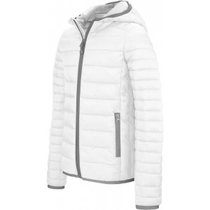 MEN'S LIGHTWEIGHT HOODED PADDED JACKET, White (Jackets)