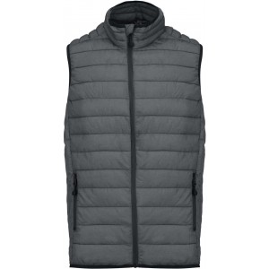 MEN?S LIGHTWEIGHT SLEEVELESS FAKE DOWN JACKET, Marl Dark Grey (Vests)