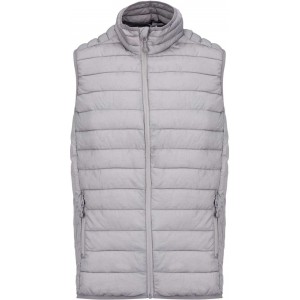 MEN?S LIGHTWEIGHT SLEEVELESS FAKE DOWN JACKET, Marl Silver (Vests)