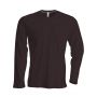 MEN'S LONG-SLEEVED CREW NECK T-SHIRT, Chocolate