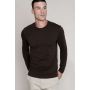 MEN'S LONG-SLEEVED CREW NECK T-SHIRT, Dark Khaki