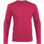 MEN'S LONG-SLEEVED CREW NECK T-SHIRT, Fuchsia