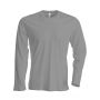 MEN'S LONG-SLEEVED CREW NECK T-SHIRT, Oxford Grey