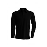 MEN'S LONG-SLEEVED POLO SHIRT, Black (KA243BL)