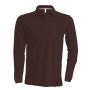 MEN'S LONG-SLEEVED POLO SHIRT, Chocolate