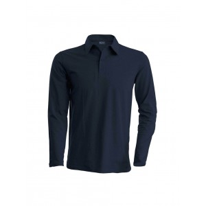 MEN'S LONG-SLEEVED POLO SHIRT, Dark Grey (Long-sleeved shirt)