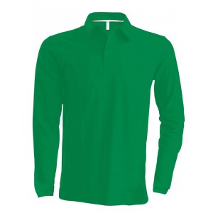 MEN'S LONG-SLEEVED POLO SHIRT, Kelly Green (Long-sleeved shirt)