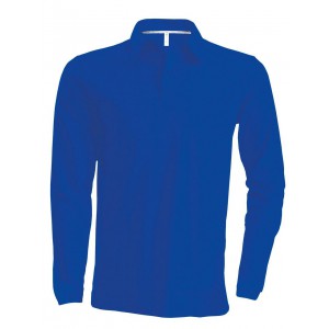 MEN'S LONG-SLEEVED POLO SHIRT, Light Royal Blue (Long-sleeved shirt)