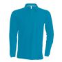 MEN'S LONG-SLEEVED POLO SHIRT, Tropical Blue