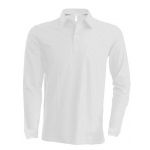 MEN'S LONG-SLEEVED POLO SHIRT, White (KA243WH)