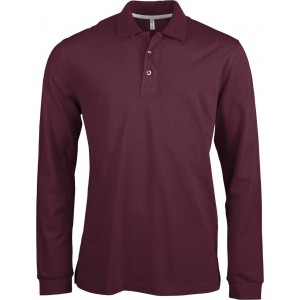 MEN'S LONG-SLEEVED POLO SHIRT, Wine (Long-sleeved shirt)