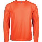 MEN'S LONG-SLEEVED SPORTS T-SHIRT, Fluorescent Orange (PA443FOR)