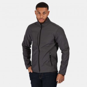 MEN'S OCTAGON II PRINTABLE 3 LAYER MEMBRANE SOFTSHELL, Seal Grey/Black (Jackets)