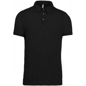 MEN'S SHORT SLEEVED JERSEY POLO SHIRT, Black (shirt)