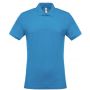 MEN'S SHORT-SLEEVED PIQU POLO SHIRT, Tropical Blue