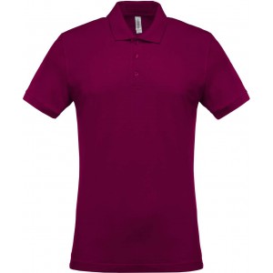 MEN'S SHORT-SLEEVED PIQU POLO SHIRT, Wine (Polo shirt, 90-100% cotton)