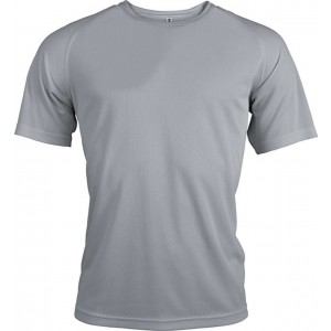 MEN'S SHORT-SLEEVED SPORTS T-SHIRT, Fine Grey (T-shirt, mixed fiber, synthetic)