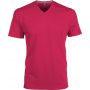 MEN'S SHORT-SLEEVED V-NECK T-SHIRT, Fuchsia