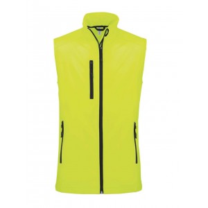 MEN'S SOFTSHELL BODYWARMER, Fluorescent Yellow (Vests)