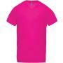 MEN?S V-NECK SHORT SLEEVE SPORTS T-SHIRT, Fuchsia