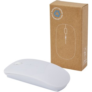 Menlo RCS recycled plastic wireless mouse, White (USB accessories)