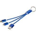 Metal 3-in-1 Ladekabel mit Schlsselanhnger, royalblau (13496102)
