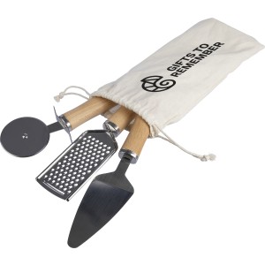 Metal and wooden kitchen tool set Sylvan, brown (Kchenzubehr aus Metall)
