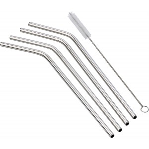 Stainless steel straws Rudy, silver (Metal kitchen equipments)