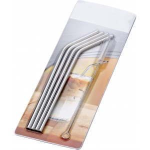 Stainless steel straws Rudy, silver (Metal kitchen equipments)