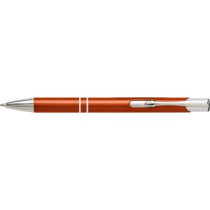 Aluminium ballpen Delia, orange (Metallic pen)