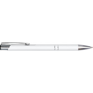 Aluminium ballpen Yvette, white (Metallic pen)