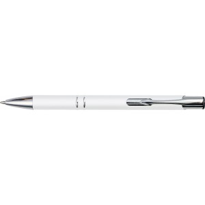 Aluminium ballpen Yvette, white (Metallic pen)