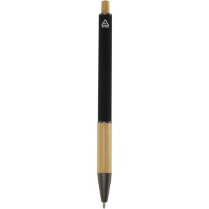Darius recycled aluminium ballpoint pen, Solid black (Metallic pen)