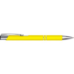 Metal rubberized ballpen, yellow (Metallic pen)