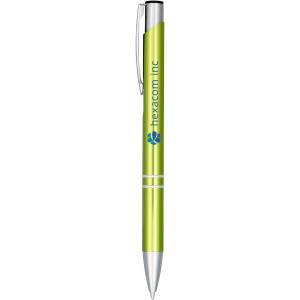 Moneta anodized aluminium click ballpoint pen, Lime (Metallic pen)