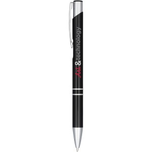 Moneta anodized aluminium click ballpoint pen, solid black (Metallic pen)