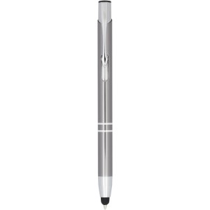 Moneta anodized aluminium click stylus ballpoint pen, Gun metal (Metallic pen)