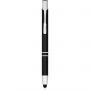 Moneta anodized aluminium click stylus ballpoint pen, solid black