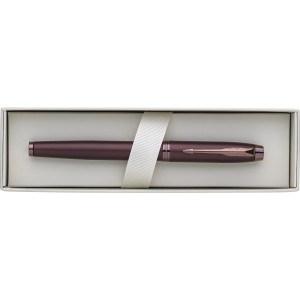 Parker IM Monochrome PVD rollerball, burgundy (Metallic pen)