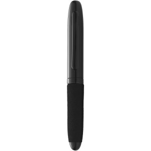 Vienna ballpoint pen with EVA grip, solid black (Metallic pen)