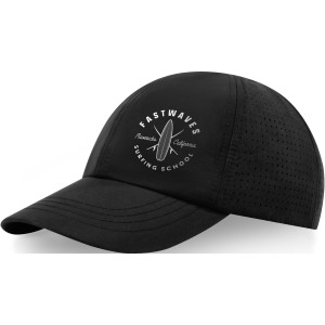 Mica 6 panel GRS recycled cool fit cap, Solid black (Hats)