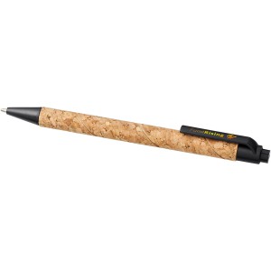 Midar cork and wheat straw ballpoint pen, Black (Wooden, bamboo, carton pen)