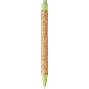 Midar cork and wheat straw ballpoint pen, Green (Wooden, bamboo, carton pen)