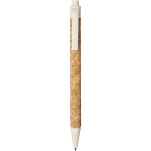 Midar Kugelschreiber aus Kork und Weizenstroh, natur, creme