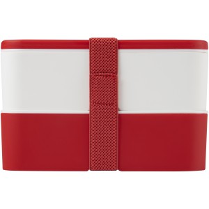 MIYO double layer lunch box, Red, White, Red (Plastic kitchen equipments)