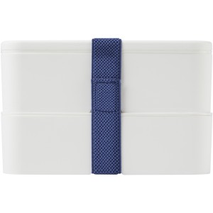 MIYO double layer lunch box, White, White, Blue (Plastic kitchen equipments)