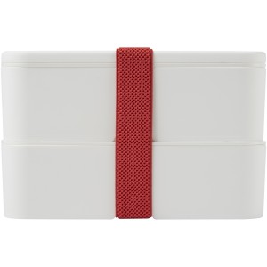 MIYO double layer lunch box, White, White, Red (Plastic kitchen equipments)