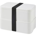MIYO double layer lunch box, White, White, Solid black (21047009)